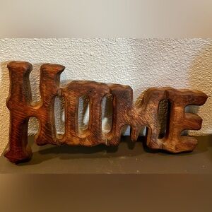 Vintage 1970s wooden home sign
